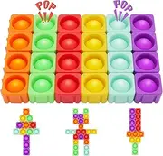 Ejanmilar Fidget Blocks, Infinity DIY Pop It Building Blocks, Push Pop Bubble Fidget Sensory Toy, Great Tool for Classroom