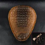 Alligator Emboss Solo Driver Seat V Shape Mounting Fit For Harley Bobber Custom
