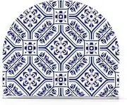 WELLDAY Napkin Holder, Blue and White acrylic Napkin Holder for Table Standing Napkin Holders for Table, Kitchen & Dining Room Decor