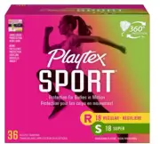 Playtex Sport Tampons - Regular and Super Multipack - Unscented - 36 ct - 1 pack