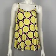 Peter Alexander Size S Sleep PJ Pyjama Singlet Tank Lemons Bra Support Women NEW