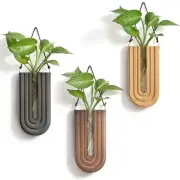 Wood Wall Planter Indoor (Set of 3), Propagation Station, Wooden Hanging Vase