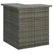 Corner Bar Table Grey 100x50x105 cm Poly Rattan