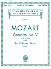 Mozart Concerto No 5 in A K.219 Violin and Piano Score and Parts 050258420