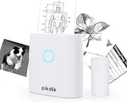 PikDik Mini Pocket Thermal Printer - PD-Q2 Portable Bluetooth Inkless Printer Machine 300 DPI Compatible with Android & iOS for 2 Inch Work List,Photo,Receipt,Children DIY,QR Code,White