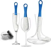 3 Pieces Decanter Cleaning Brush with 400 Pieces Cleaning Beads, Wine Glass Clea