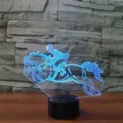 New 3D Illusion Night Light English Horse Riding USB 7 Color Touch Change