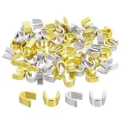 80Pcs Zipper Slider Retainers - #5 U Shape Top Stoppers Replacing, Silver & Gold