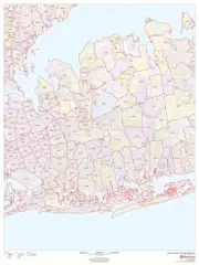 Nassau County, New York ZIP Codes Laminated Wall Map (MSH)