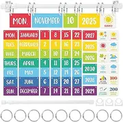 JarThenaAMCS Colorful Calendar Bulletin Board Set Flip Calendar with 68 Cards & Adjustable Holder for Classroom Home Office DIY Decoration Supplies