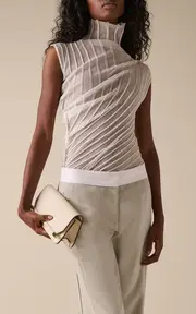 [Victoria Beckham] Sheer-Knit Sleeveless Top