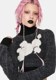 [No Dress] Poodle High Neck Sweater