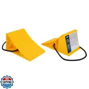 Camco Wheel Chock with Rope for Easy Removal, Helps Keep Your Trailer or RV i
