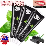 FLUORIDE FREE Natural Bamboo Charcoal Mint TOOTHPASTE Oral Care~Teeth Whitening