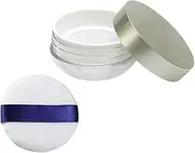 SHERCHPRY 1pc Loose Powder Box with Puff Creative Mesh Design for Easy Powder Control Airtight Lid Compact Lightweight Makeup Container for Women