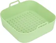 1PCS Square Silicone Fryer Liners with Handles for Air Fryers Ovens Microwaves, Air Fryer Accessories, Reusable Non Stick Dishwasher, 7.9x7.9x2.4in