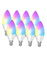 Smart E12 Base, Candelabra LED Bulbs Work with Alexa Google Home IFTTT, 8 Pc