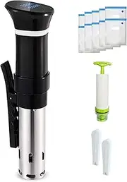 Sous Vide Precision Cooker with LED Display, 360° Spiral Heating, Temperature Control 25-95°C, Vacuum Sealing Kit Included