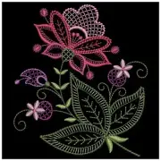 HEIRLOOM JACOBEAN SPRING EMBROIDERED 10 QUILT BLOCKS Beautiful Set **