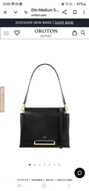Oroton Elm Medium Day Bag Black Worn Once
