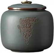 Kitchen Container High-grade Purple Clay Tea Canister With Sealed Lid Household Storage Jar For Coffee, Tea, Sugar, Candy For Loose Tea(Gray,Large)