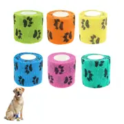 6 Rolls Self Adhesive Bandage for Pet Non-Woven Dog Bandages Elastic Pet Wounds Wrap Tape
