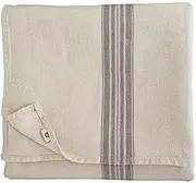 [Linen & Cotton] Luxury Vintage Shabby Chic Rustic Tablecloth Provence - 100% Linen, Beige Natural Black (136 x 300 cm) Tablecloth Fabric Table Linen Rectangular Long for Home Kitchen Decoration Living Room