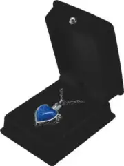 Blue Heart Pendant Urn w/20" chain & black velvet display box