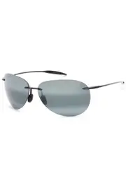 Maui Jim Sugar Beach Rimless Round-frame Sunglasses - Black Grey ONE SIZE