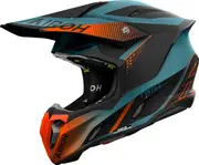 Airoh Twist 3 Shard, motocross helmet , color: Matt Black/Petrol/Orange , size: M
