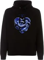 Inter FC Internazionale Milano S.p.A. IM Unisex Black Amarti è Fate Hooded Sweatshirt, Digital Print and Serpent Print, 100% Cotton, Adult Sizes