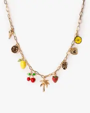Multi Colour Fruity Tropical Charm Necklace