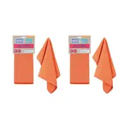 2x White Magic Reusable 70cm Tea Towel Absorbent Cleaning/Drying Cloth Tangerine