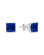 MaxColor 14K 3.20 ct. tw. Lab-Grown Blue Sapphire Studs