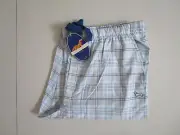 Peter Alexander Men's Mid Blue Check Long Cotton Classic Pyjama Pants Size M