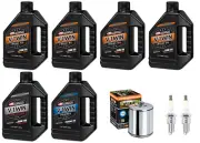 Oil Change Kit Harley Davidson FLT Tune Up Spark Plugs Prim/Tran 20W50 6 Quart