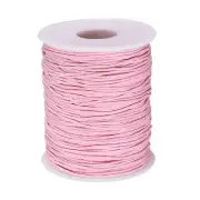 1mm Leather Sewing Waxed Thread, 100 Yards / 91m, Cotton Cord, Pink