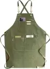 carrotez Chef Apron, Waterdrop Resistant Cotton Canvas Cross Back Adjustable Apr