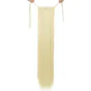 2 Pcs Synthetic Long Straight Drawstring Ponytail Hair Extension Tangled In The Tail Hair Natural Wig Piece Ladies Daily