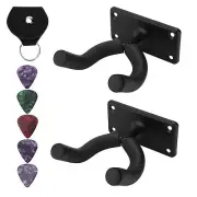 Guitar Wall Mount Holder Hook Keeper Stand Set Kit With 5 Picks For Banjo Uk CHU