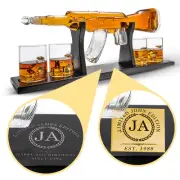 Customizable Limited Edition Rifle Gun Whiskey Decanter Set with Personalised...