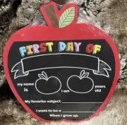 NEW Wexford My First/Last Day Of School Chalkboard Double sided Apple Sign
