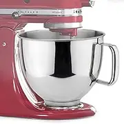 Stainless Steel Bowl Compatible with KitchenAid Stand 4.5 and 5QT Tilt-Head Mixer, 5 QT Food-Grade Stainless Steel Mixer Bowl with Anti-Slip Handle, Dishwasher Safe