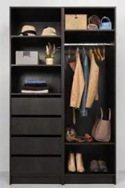 Malmo Three Shelf/Four Drawer Walk In Wardrobe - Classic - Nordic Ash