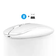 Rechargeable 2.4G Wireless Mouse Silent Mice, Switch Free to Control Two Devices