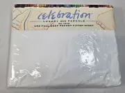 Vintage Celebration Luxury 200 Percale One Full Deep Pocket Fitted Sheet NEW NOS