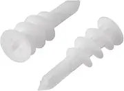 Wall Plugs， 25pcs 13mmX42mm Plastic Drywall Hollow Wall Anchors Expansion Pipe White for Home Garden DIY Application
