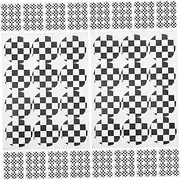 Yardenfun 20pcs Black White Checkered Stickers Nonstick Adhesive Envelope Seals for Christmas Tags Candy Bag Decorations Stylish Name Tags for Table Seating Multipurpose Wrapping Decor