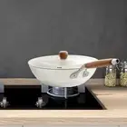 Nonstick Wok Pan 28cm with Lid Nonstick Deep Frying Pan for Stovetop Boiling