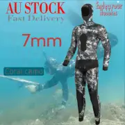7mm 2 pieces Open Cell CR Neoprene Wetsuit Scuba Diving Spearfishing, Au Stock